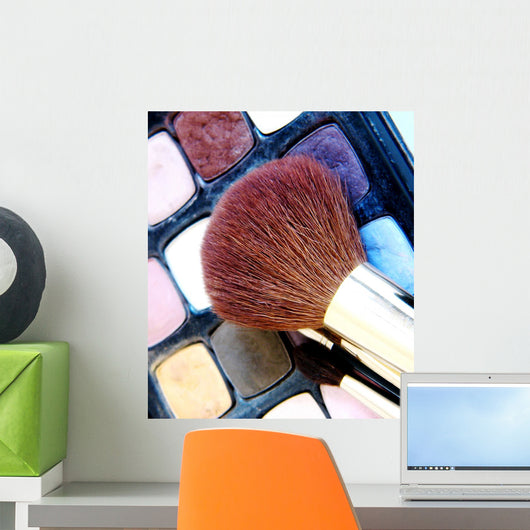 makeup display and brush after makeup was done Wall Mural