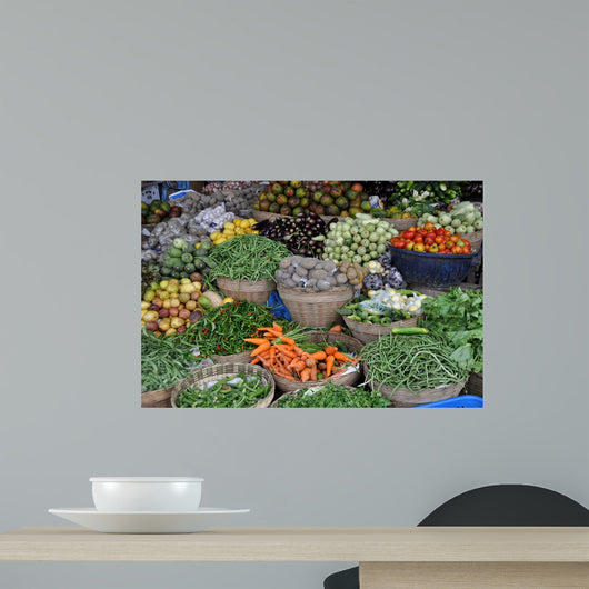 Healthy food - fruit and vegetable stand in Africa Wall Mural