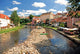 Landscape Cesky Krumlov. River Vltava and coloured houses Wall Mural