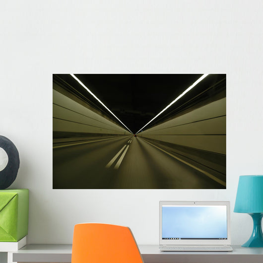 Speeding in Tunnel Wall Mural