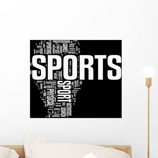 Sport & Fitness tags cloud Wall Mural