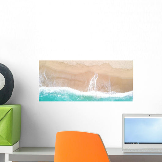 Aerial Sandy Beach and Water Wall Decal