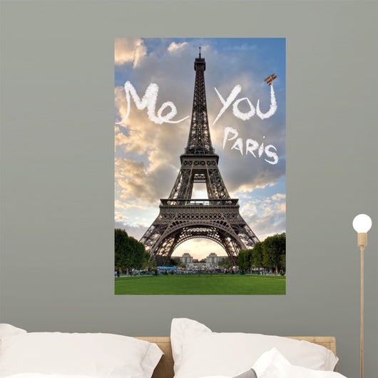 Love in Paris Eiffel Tower France Concept - Me and You Wall Mural