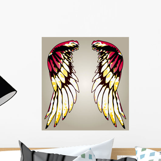 shiny colourful tribal wing Wall Mural