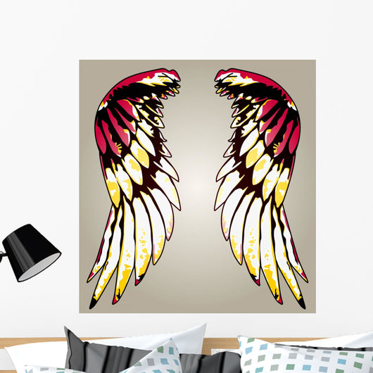 shiny colourful tribal wing Wall Mural