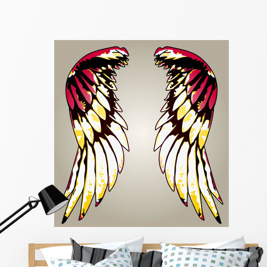 shiny colourful tribal wing Wall Mural