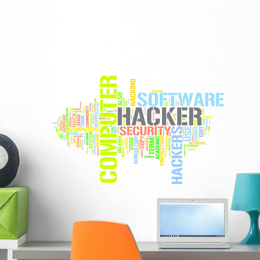 Hacker word cloud - Piracy Wall Decal