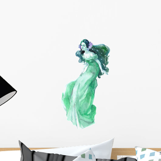 Green Nymph Siren Mermaid Wall Decal