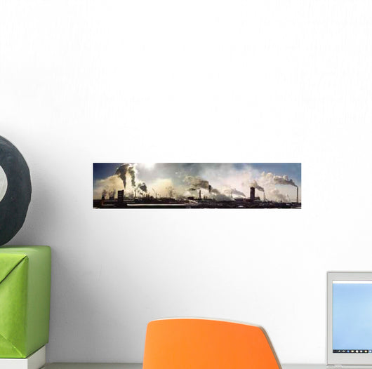 Industrial Smokestacks Blowing Smoke Wall Decal
