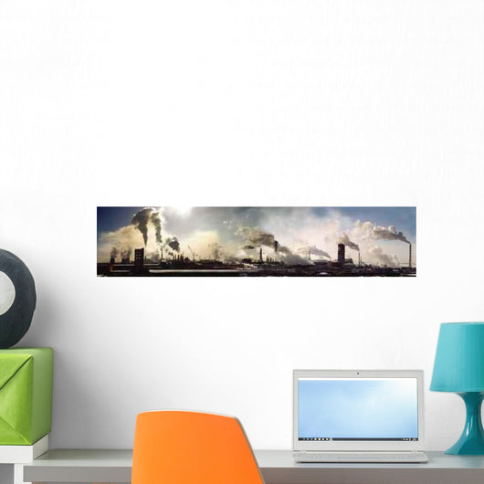 Industrial Smokestacks Blowing Smoke Wall Decal