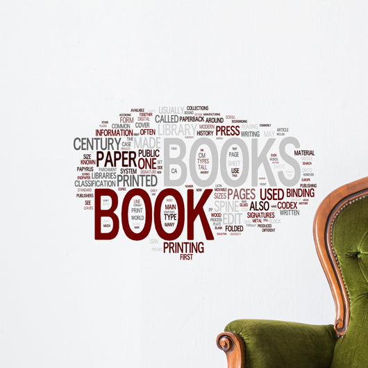 Book word cloud Wall Decal