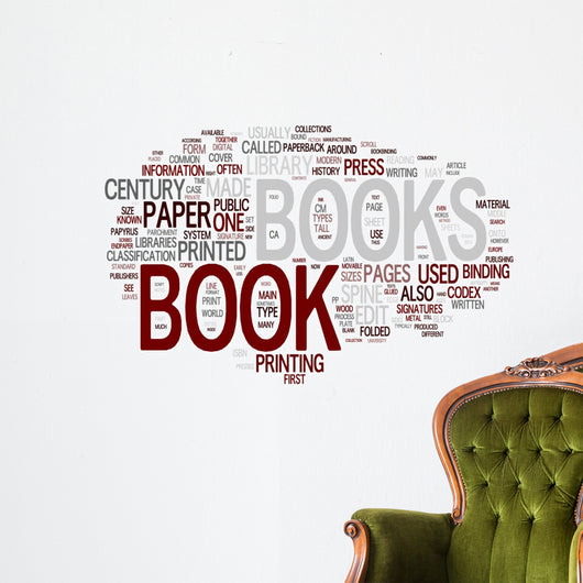 Book word cloud Wall Decal