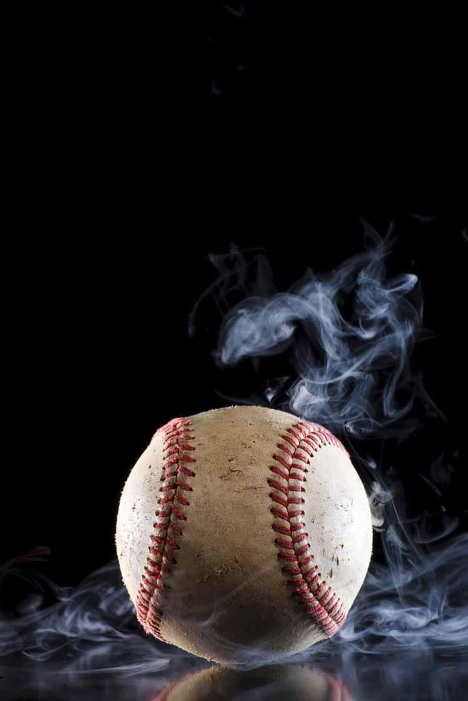 Smoking Fastball Baseball Wall Decal -  – Wallmonkeys