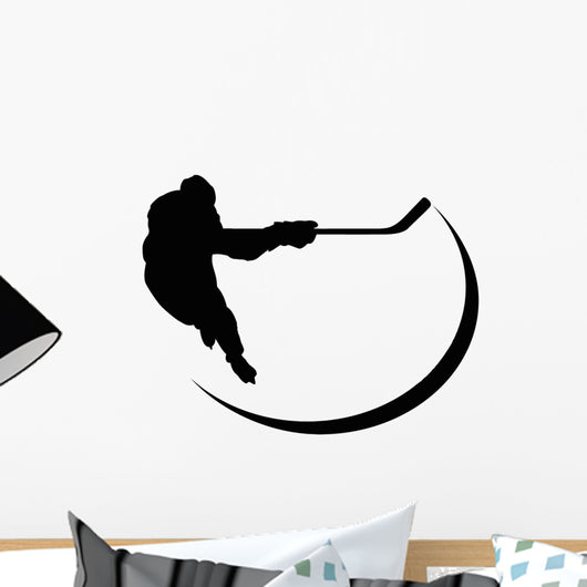 Hockey Player Silhouette Wall Decal