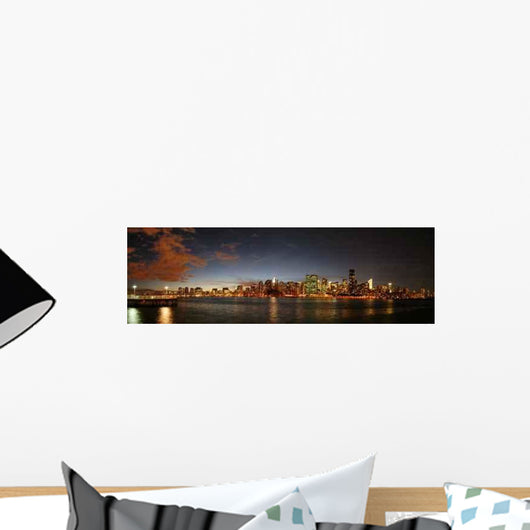 Manhattan Skyline after Sunset Wall Decal