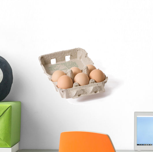 eggs in paper egg carton Wall Decal