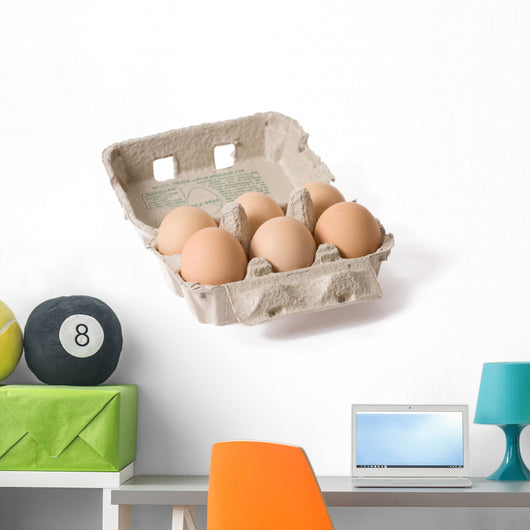 eggs in paper egg carton Wall Decal