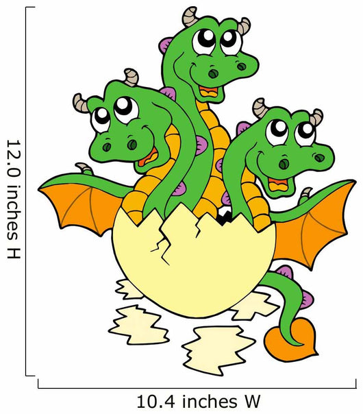 Little Three Headed Dragon in Egg Wall Decal