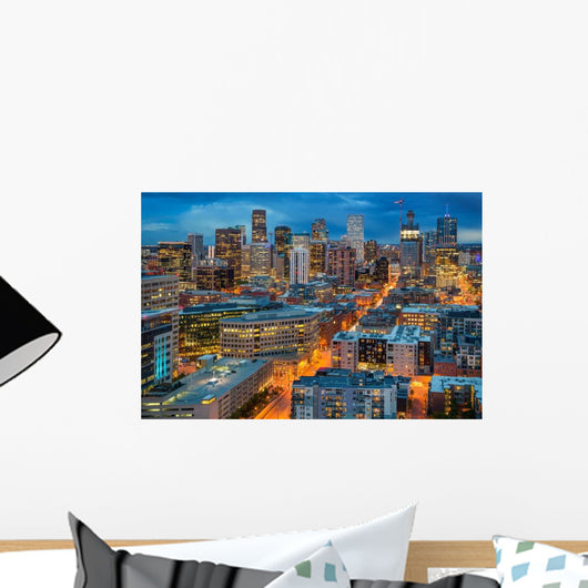 Denver City Skyline Dusk Wall Decal