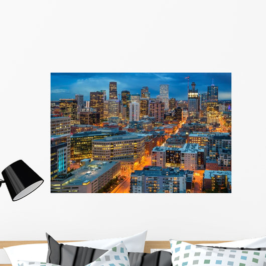 Denver City Skyline Dusk Wall Decal