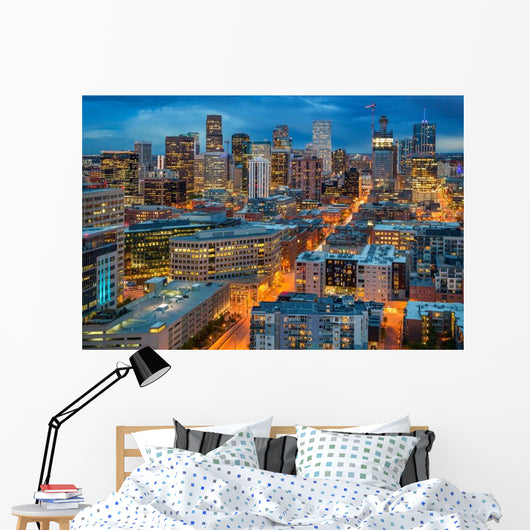Denver City Skyline Dusk Wall Decal
