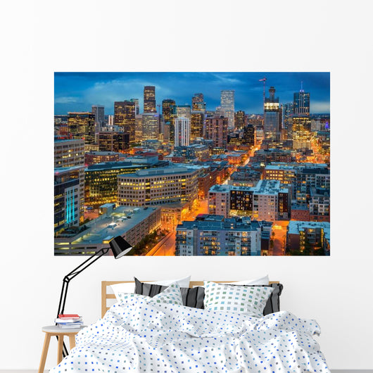 Denver City Skyline Dusk Wall Decal