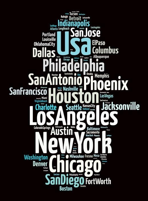 United States Cities Wall Decal