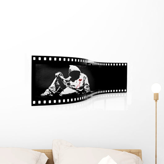 Banksy Hoodie With Knife Graffiti Film Strip Wall Decal