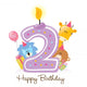 Happy Birthday Candle and Animals Isolated on white Wall Decal