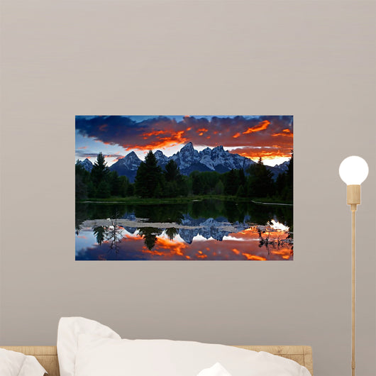 Fire over Mountain Wall Decal