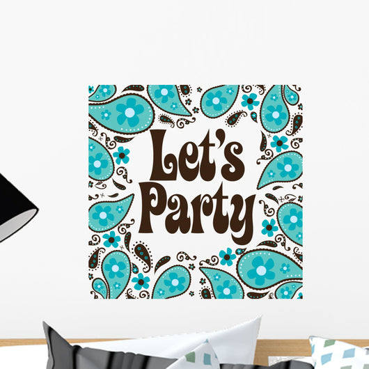 Seventies Style Party Invitation Wall Mural
