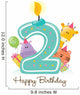 Happy Birthday Candle and Animals Isolated on white Wall Decal