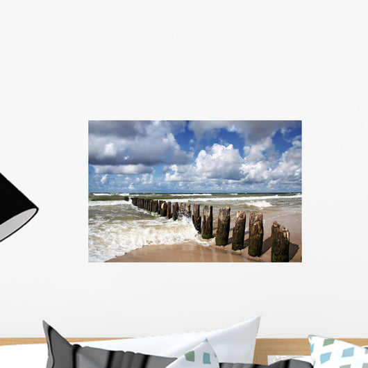Windy day at seaside. Wall Mural