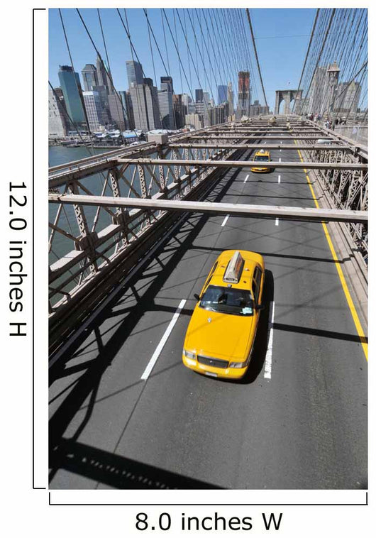 Brooklyn bridge & Yellow Cab. Wall Mural