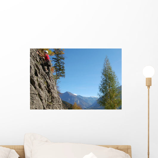 Girl Climbing Wall Mural
