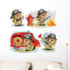 Teddy Bear Firefighter Wall Decal Sticker Set