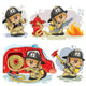 Teddy Bear Firefighter Wall Decal Sticker Set