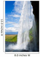 waterfall in a green landscape in Iceland Wall Mural