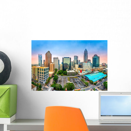 Aerial Charlotte NC Skyline Wall Decal