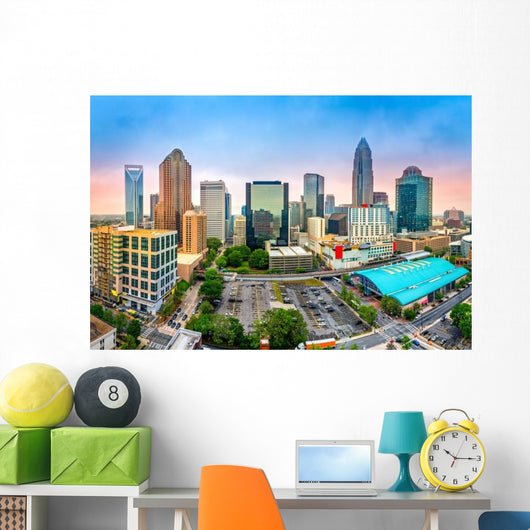 Aerial Charlotte NC Skyline Wall Decal