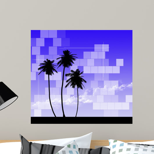 Abstract palm & summer background Wall Mural