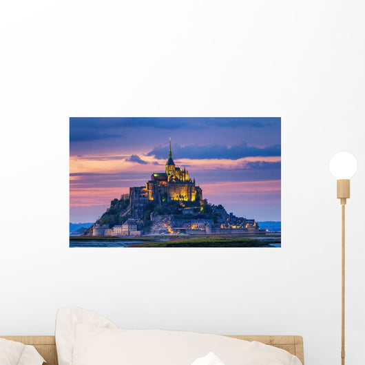 Mont Saint-Michel Sunset Light Wall Decal