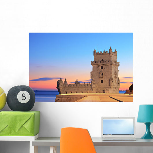 Tower of Belem (Torre de Belem), on sunset, Lisbon, Portugal Wall Mural