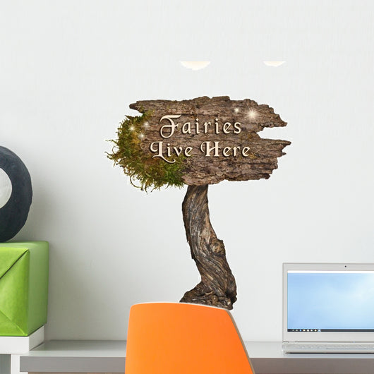 Fairies Live Here Sign Wall Decal