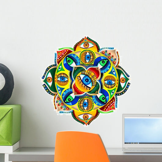 Colorful Mandala Gods Eye Wall Decal