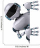 White Futuristic Peeking Robot Wall Decal