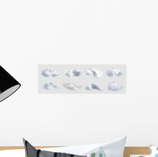 Eight Realistic Clouds Wall Decal Sticker Set