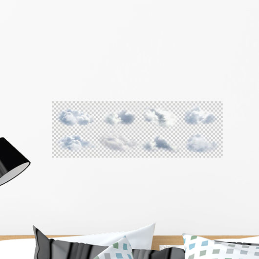 Eight Realistic Clouds Wall Decal Sticker Set