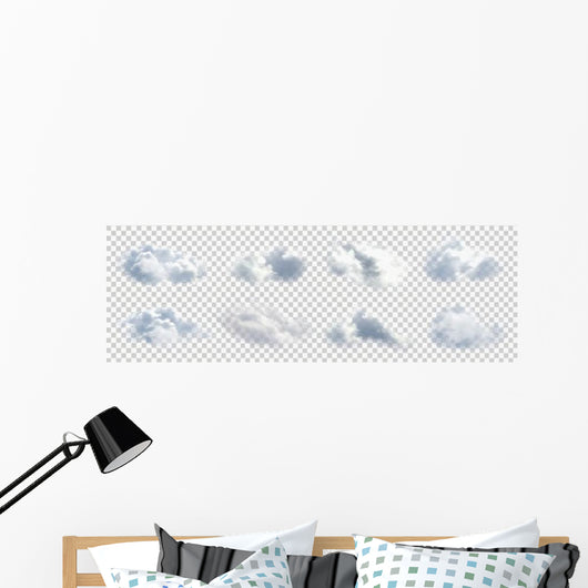 Eight Realistic Clouds Wall Decal Sticker Set