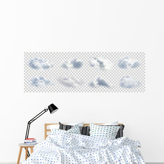 Eight Realistic Clouds Wall Decal Sticker Set